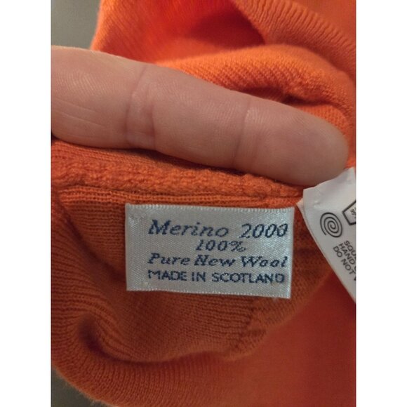 I. Magnin By Ballantyne Merino Wool Short Sleeve Sweater Sz 38 Orange Elevated - Picture 8 of 12